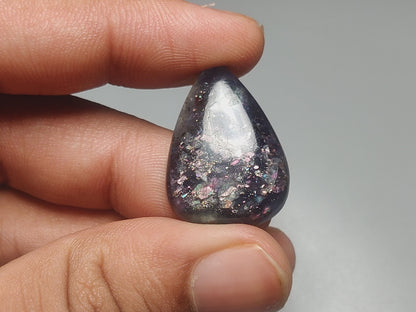 Bloodshot Iolite Sunstone Cabochon with Confetti