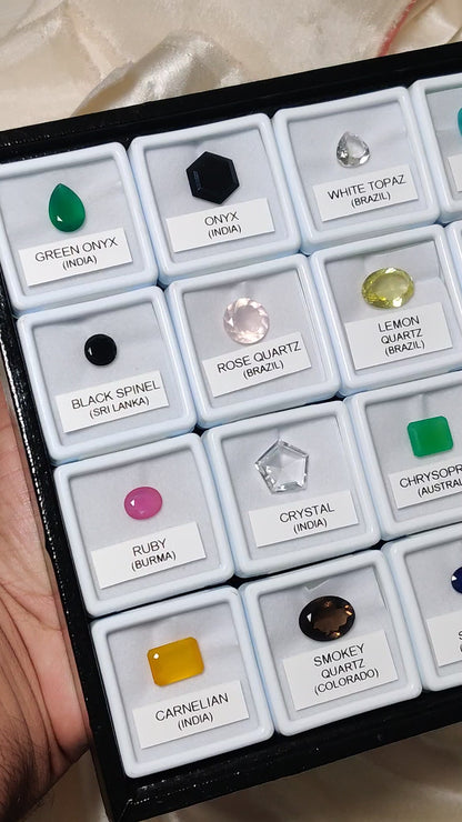 20 Box of Faceted Gemstone – Kyanite, Opals, Tourmalines & More | Natural Stones from 10+ Countries