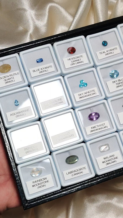 20 Box of Faceted Gemstone – Kyanite, Opals, Tourmalines & More | Natural Stones from 10+ Countries