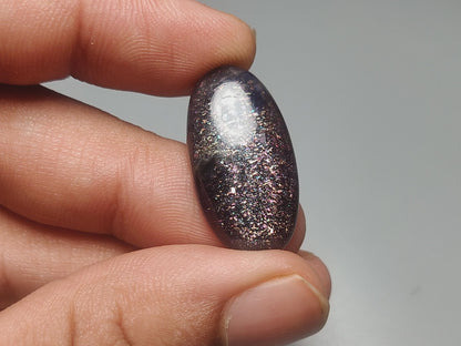 Bloodshot Iolite Sunstone Cabochon with Confetti