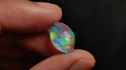 Rose Cut Aurora Opal Doublet