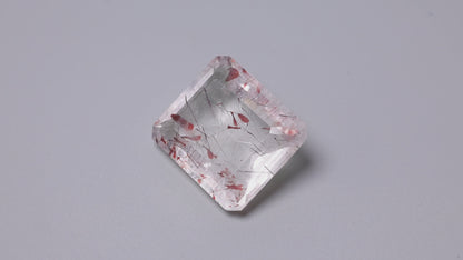 Lepidocrocite In Quartz Faceted