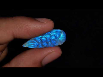 Rainbow Moonstone Mughal Carving