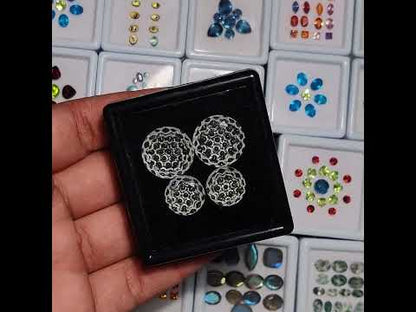 Himalayan Clear Quartz Intaglio Reverse Carving Faceted Rounds Set