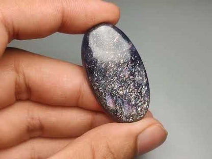 Bloodshot Iolite Sunstone Cabochon with Confetti