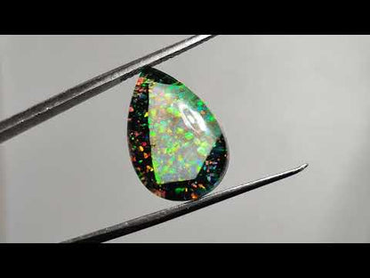 Crushed Monarch Opal Inlay Doublet with Quartz Cabochon