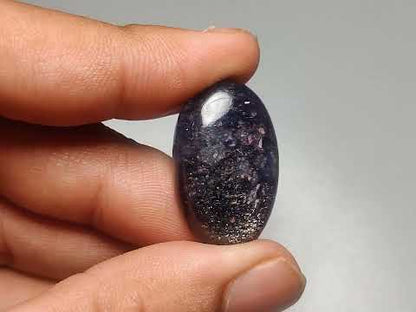 Bloodshot Iolite Sunstone Cabochon with Confetti