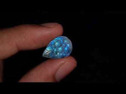 Rainbow Moonstone Mughal Carving