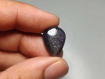 Bloodshot Iolite Sunstone Cabochon with Confetti