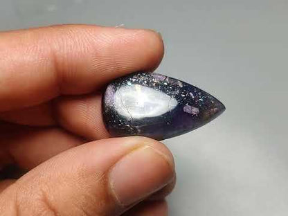 Bloodshot Iolite Sunstone Cabochon with Confetti