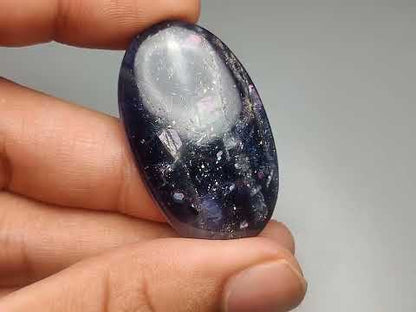 Bloodshot Iolite Sunstone Cabochon with Confetti