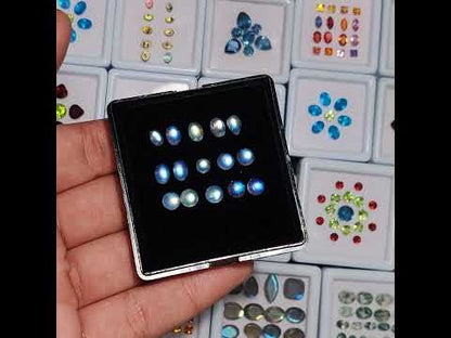 High Grade Rainbow Moonstone Cabochons Set