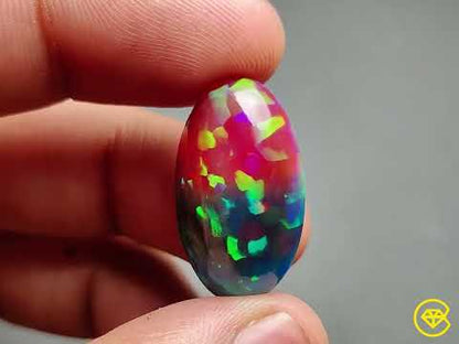 Faceted Ethiopian Welo Black Cabochon Opal