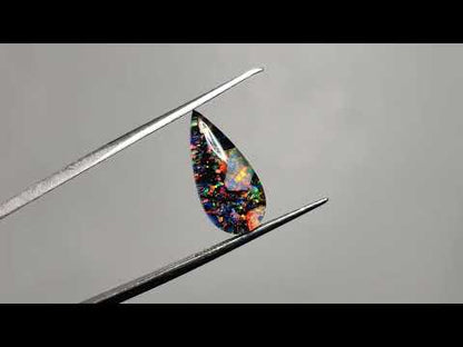 Crushed Monarch Opal Inlay Doublet with Quartz Cabochon