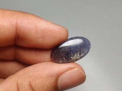 Bloodshot Iolite Sunstone Cabochon with Confetti
