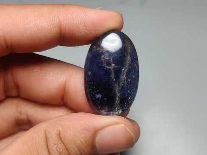 Bloodshot Iolite Sunstone Cabochon with Confetti