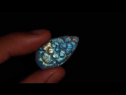 Rainbow Moonstone Mughal Carving