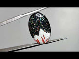 Snow Laden Mountain Artistic Inlay Doublet Cabochon