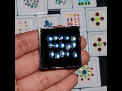 High Grade Rainbow Moonstone Cabochons Set