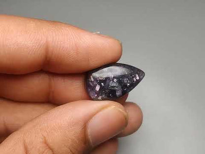 Bloodshot Iolite Sunstone Cabochon with Confetti