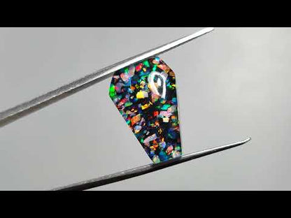 Crushed Aurora Opal Inlay With Himalayan Quartz Doublet Coffin