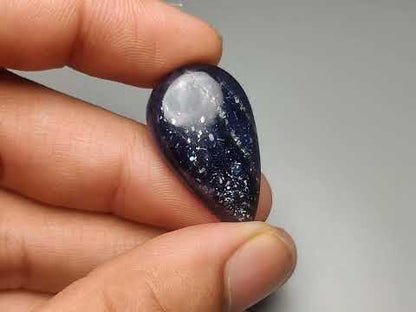 Bloodshot Iolite Sunstone Cabochon with Confetti