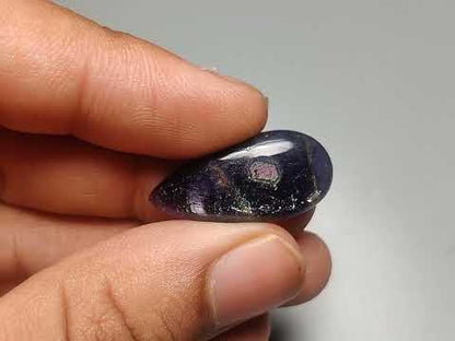 Bloodshot Iolite Sunstone Cabochon with Confetti