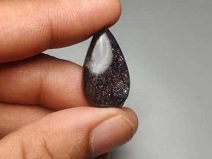 Bloodshot Iolite Sunstone Cabochon with Confetti