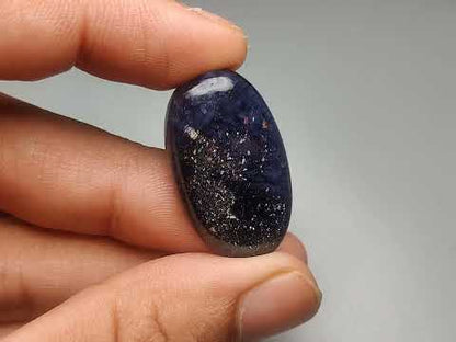 Bloodshot Iolite Sunstone Cabochon with Confetti