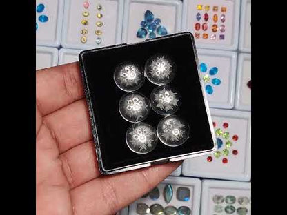 Intaglio Reverse Carving Round Himalayan Quartz Set