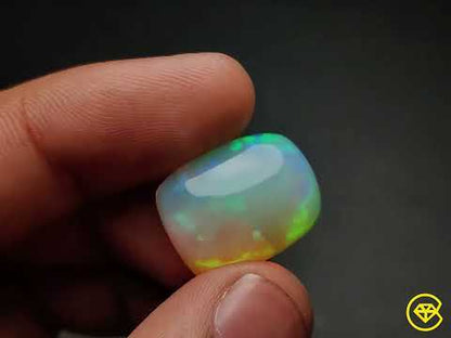 Faceted Ethiopian Welo Black Cabochon Opal