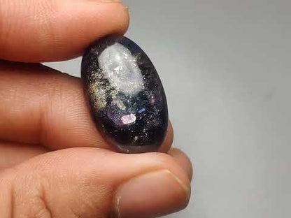 Bloodshot Iolite Sunstone Cabochon with Confetti